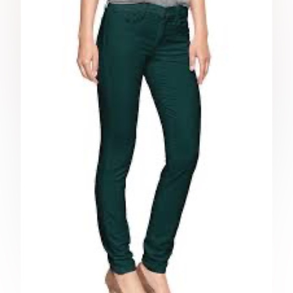 Gap Dark Emerald Green Zip Leg Legging‎ Jeans